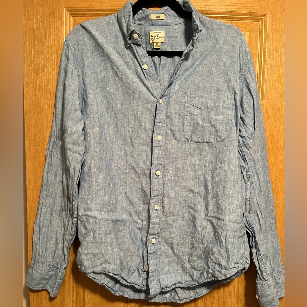 J Crew Baird McNutt Irish Linen Collared Button Shirt